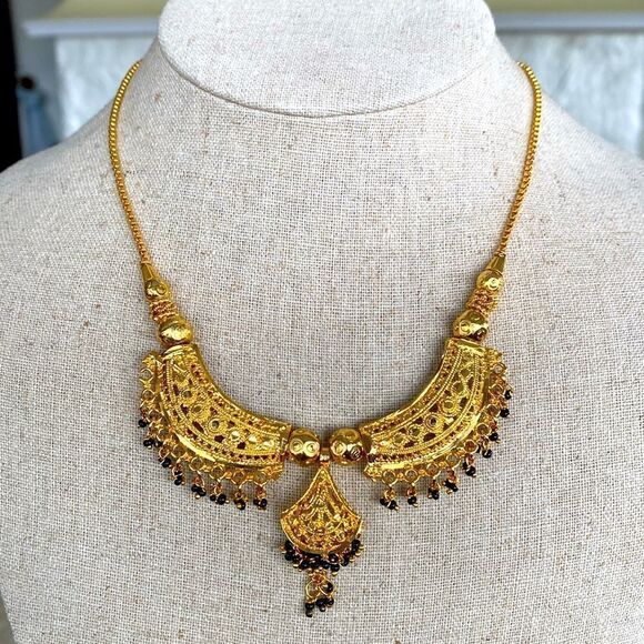 Bollywood Indian Gold Tone Neckkace - Picture 1 of 11